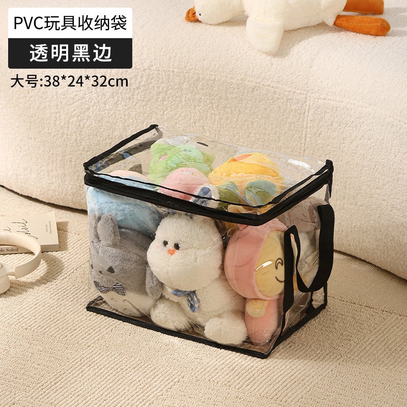 Book Storage Bag Dormitory Transparent Waterproof Textbook Storage Box Large Capacity Student Satchel Moisture-Proof Stationery Storage Bag - Image 1